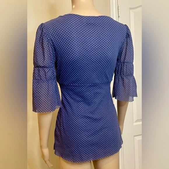 Sweet Pea by Stacy Frati Polka Dot Blouse, Size M - Picture 9 of 11